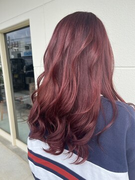 ヘアーララプラス(HAIR lala＋) 【HAIR lala+】#チェリーレッド #ダブルカラー #ハイトーン