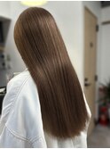 20代30代40代髪質改善カラーミルクティブラウンストレートロング
