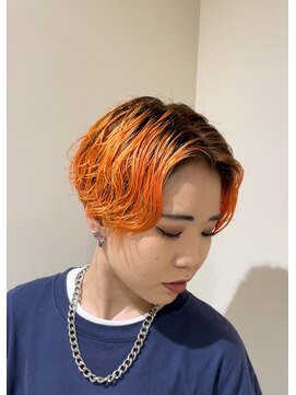 シアン 大須店(CYAN.) オレンジカラー×ニュアンスパーマ