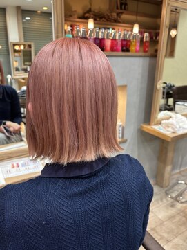 ヘア ロンドン カフェ(HAIR LONDON CAFE) ハイトーン、ピンクベージュカラー