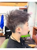 ハイトーンショートでつくるラベンダーグレージュ