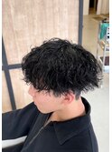 大分メンズ波巻きツイストスパイラルパーマ刈り上げマッシュ