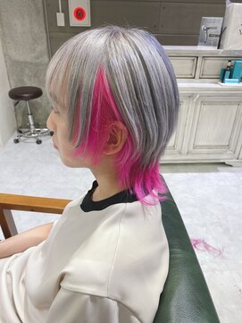 デイズ(days) グレージュ/マッシュウルフインナーカラーブリーチデザイン原宿