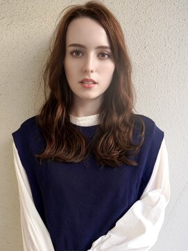 ブゾン(buZon) 【buZon ブゾン】レイヤーロング前髪パーマ×グレーベージュ