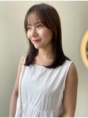 オリーブグレージュ 顔周りカット 前髪カット 透明感カラー 20代