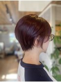 コンパクトショート/20代30代40代／チェリーレッド