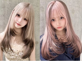 MONIQA 栄 ブリーチ/ダブルカラー/エクステ/レイヤーカットの写真/栄でブリーチするならMONIQA!日々研究を重ねたカラーのスペシャリストが在籍するハイトーン特化型サロン★