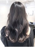 グレージュミディ_カーキグレージュフェザーバング_ba336831