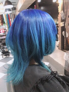 トリックストア(TRICK STORE) 【派手髪】マッシュウルフ・ボブウルフ★ブルーグラデーション