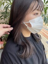 イヤリングカラー/チタングレー/インナーカラーセミディー