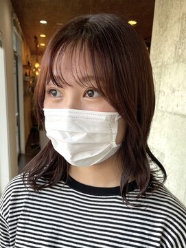 ミルヘアデザイン(mil hair design) レイヤーカットアッシュカラーグレージュ透明感カラー前髪