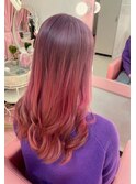 ブリーチ&ピンクグラデーションカラー☆彡