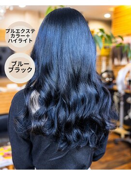 ヘアーメイク ダンス(hair make DANCE) プルエクステカラーブルーブラック＋イヤリングカラー