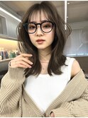 韓国ヘアイメチェンハッシュカット似合わせカットレッドブラウン