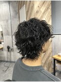 【波巻きパーマ×ミディアムウルフ】名古屋栄メンズヘアカット