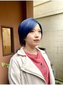 パープルアッシュ/ショート/ハイトーン/ブリーチ/トレンド