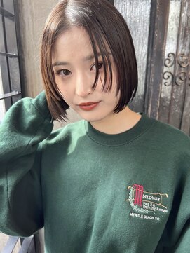 ミンクス渋谷スマートサロン(MINX shibuya smart salon) ショート 姫カット ダークアッシュ 魅力倍増カール シアーカラー