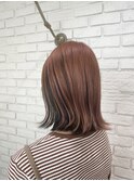 インナーカラー ピンクベージュ ケアブリーチ