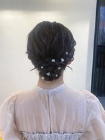 お呼ばれセット × シニヨン × パールピン