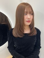ハニーシブヤ(HONEY shibuya) 美髪レイヤーイメチェン小顔ワイドバングミルクベージュ髪質改善