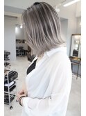 郡山ブリーチカラー外ハネボブベージュカラーレイヤーカット30代