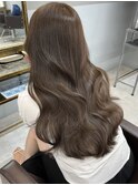 安積顔周りレイヤーカット韓国ワンホンヘアベージュカラー30代