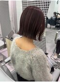 髪質改善カラー バイカルテ ココアブラウン 外ハネボブ