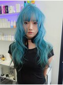 【RITZY】ペールブルー☆水色ヘア☆ケアブリーチ