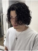 波巻きパーマメンズツイストスパイラルパーマミディアム