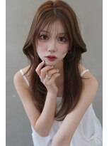 アンジェリカラボ 梅田店(ANGELICA LABO)&nbsp;韓国風くびれレイヤーカット×グレージュ×透明感ブラウン川又