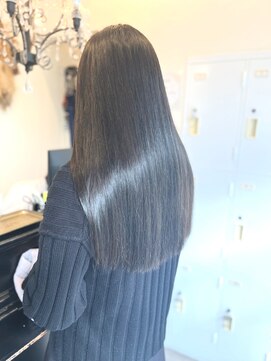 ローレン(LOREM) オリーブグレー伸ばし中×ダークオリーブ11.27