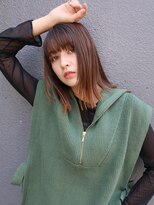 ブゾン(buZon)&nbsp;【buZonブゾン】ぱつっとロブ×艶感ベージュカラー