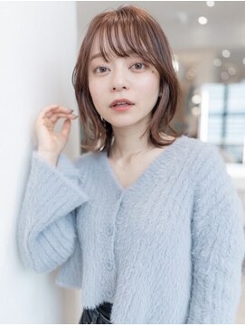 オースティン 調布アミックス(AUSTIN) 大人かわいい前髪セシルカットココアブラウンフリンジウェーブ