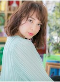 斜めバングくせ毛風抜け感小顔くびれカールc4戸頭20代30代40代