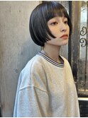 シアーカラー ショート 姫カット ダークアッシュ 魅力倍増カール