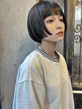 ミンクス渋谷スマートサロン(MINX shibuya smart salon) シアーカラー ショート 姫カット ダークアッシュ 魅力倍増カール