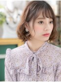 斜めバング前髪パーマ切りっぱなしボブディh3川口20代30代40代