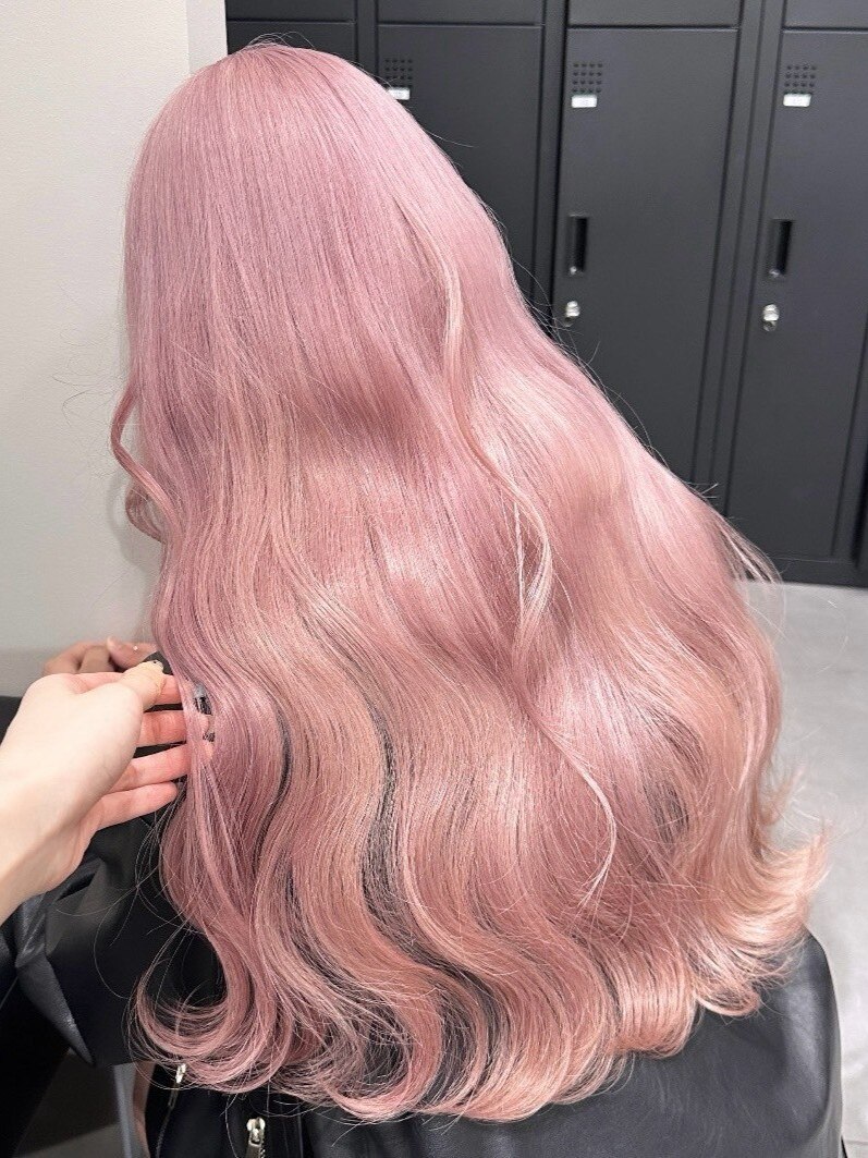 4062ホワイトピンクミルクティーアッシュ艶髪ハイトーンカラー