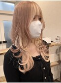 ハイトーン/インナーカラー/ピンクベージュ