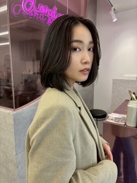 ロンドワン 三宮元町(Lond one) 内巻きボブ/アッシュグレー