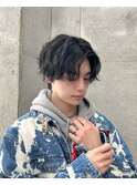 men'sメンズカットフェザーパーマダウンパーマシャドウパーマ