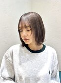 マロンベージュ/ボブ/前髪/レイヤー/髪質改善/縮毛矯正/立川