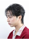 韓国ヘアカルマパーマコンマバングセンターパートフェザーパーマ