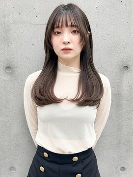 ゆるふわミディアム/顔周りレイヤー/レイヤーカット/ベージュ