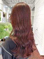 ラレイ ハラジュク(Lalei harajuku)&nbsp;【白石】ブリーチなしカラー赤髪暖色艶カラーロング