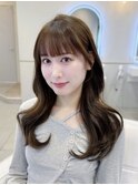 韓国風/くびれヘア/ロングヘア/前髪/サイドバング/小顔