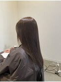 スモーキーブラウンウォームベージュ顔周りカット透明感カラー