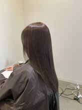 シプ 丸亀(sip) スモーキーブラウンウォームベージュ顔周りカット透明感カラー