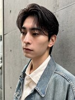 メンズヘア ガーデン 銀座(Men's hair GARDEN)&nbsp;センターパートスパイキーショートフェザーパーマダークアッシュ