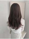 ふんわりレイヤーカット ミントベージュ ロングヘア